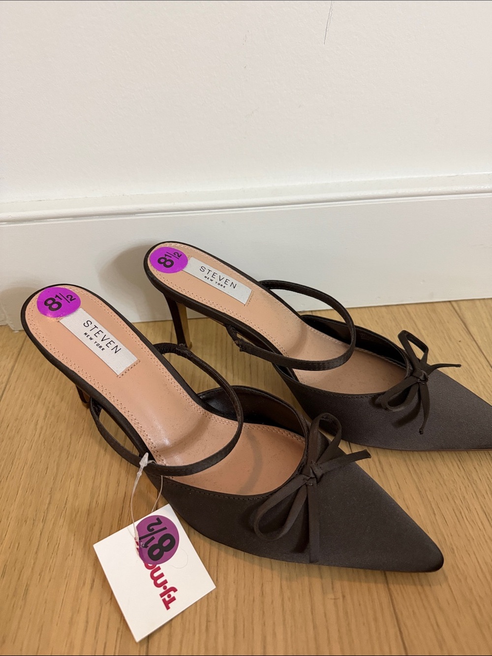 Steven by Steve Madden Brown Pointed Toe Mule Heels